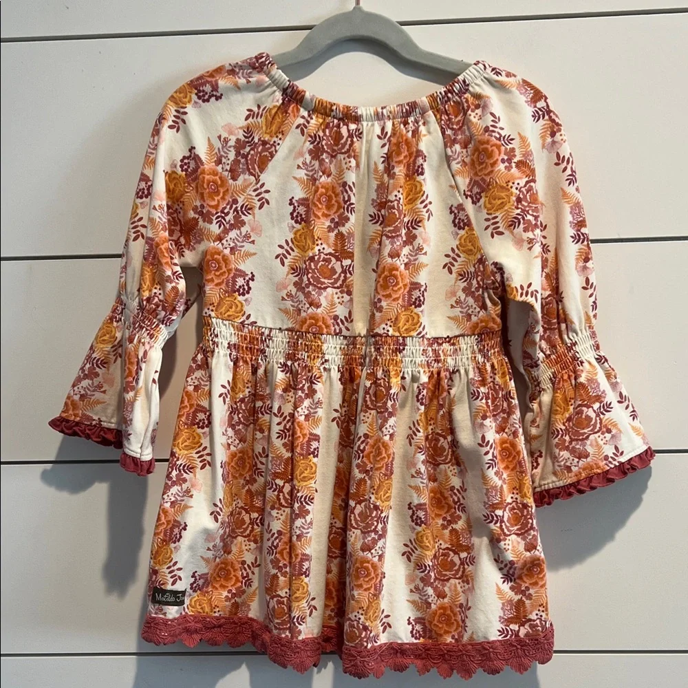 Matilda Jane Just Imagine Cream Top with Rust & orange Floral fall Print